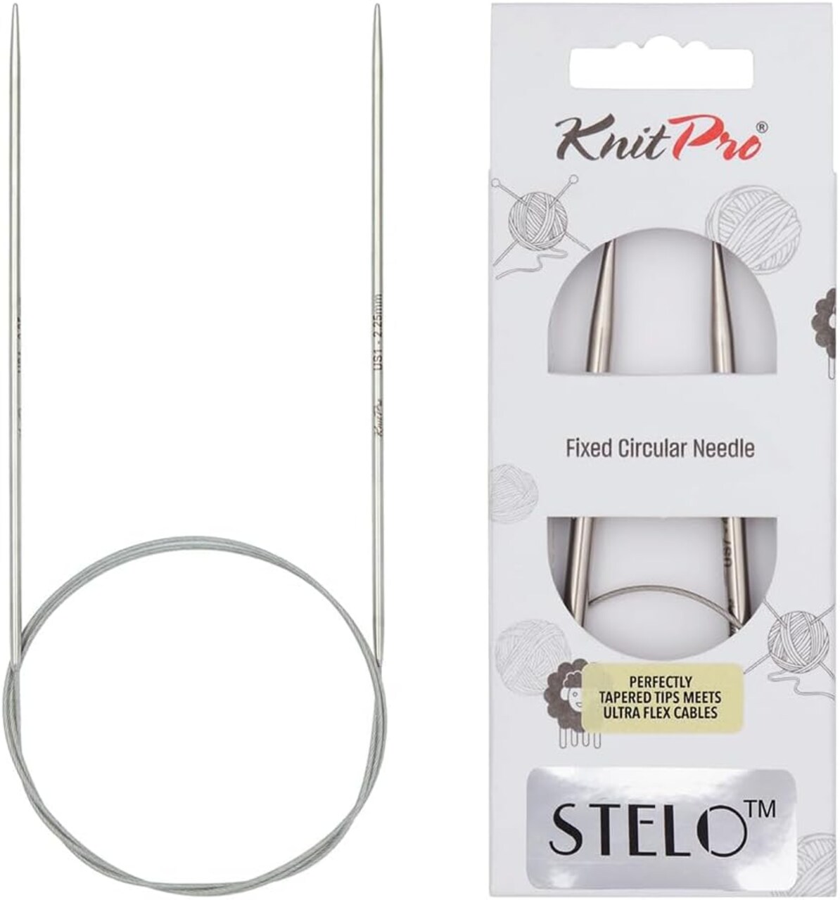 KnitPro Stelo Lace Fixed Circular Knitting Needles 24" Size 0 - 17